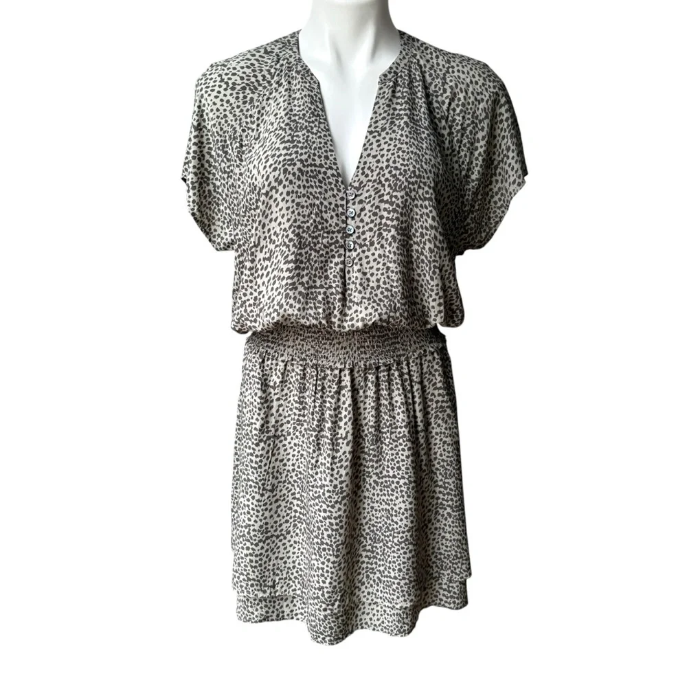Rails Karla Animal Print Mini Dress in Olive Lynx, Sz L - Picture 5 of 14